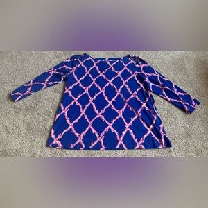 Lilly Pulitzer Alida Top Blue Deep Dive Print | XL